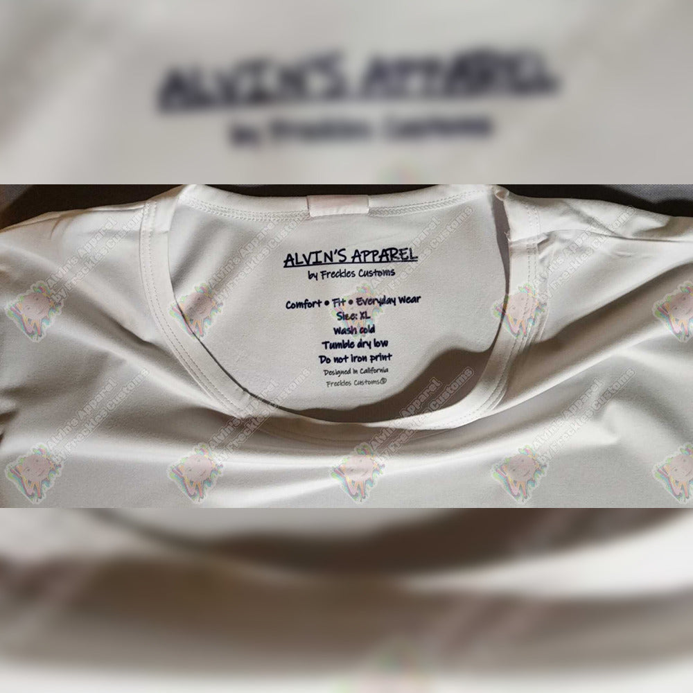 Alvin’s Apparel Premium Polyester Tee (Custom Graphic Tee — Previous Design Reprint)